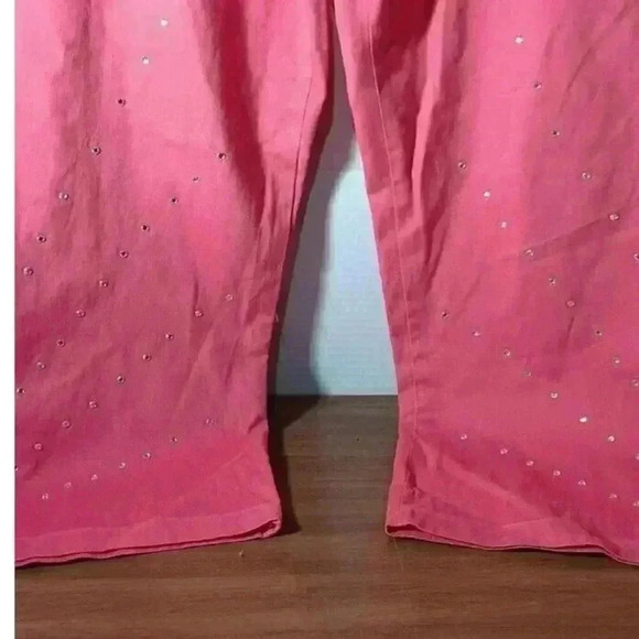 STUDIO WESTSz Lg. Wide Straight Leg With Embellished Legs2 Front Pockets Button - Picture 2 of 8